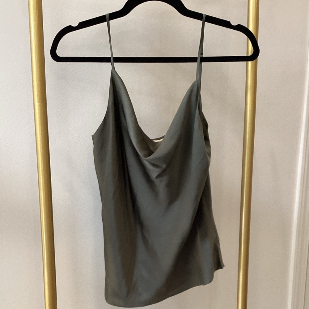 L'AGENCE Olive Cowl Neck Silk Camisole - Picture 2 of 3